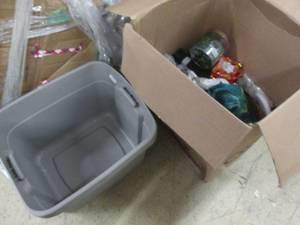 lot 287 image: 3 Totes without Lids & Lot of Retur...