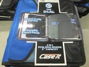 lot 340 image: 3 Case It 2 in1 Dual Ring Capacity ...