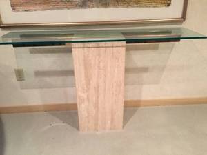 lot 217 image: Glass Top ConsoleSofa Table- Contemporary Style