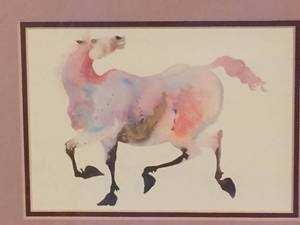 lot 225 image: Carol Grigg Fat Belly Horse Watercolor Print