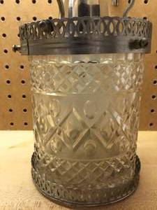lot 244 image: Vintage Ornate Glass Ceiling Lamp
