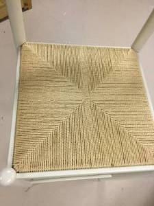 lot 262 image: Single White Chair wa Weaved Seat