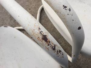lot 267 image: Retro Metal Garden Chairs