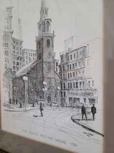 lot 10 image: Framed Sketch By Clark Goff