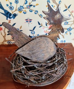 lot 29 image: Iron Rooster Sculpture