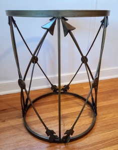 lot 56 image: Bronze Metal Glass Topped Accent Table
