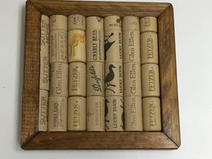 lot 376 image: Framed Wine Cork Art