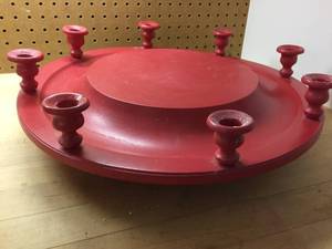 lot 400 image: Round Wooden Candle Holder  Tray