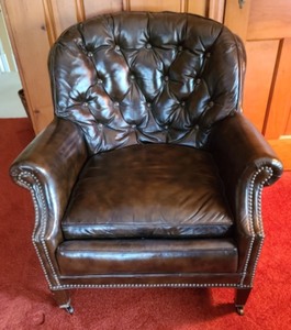 lot 316 image: Brown Leather Armchair