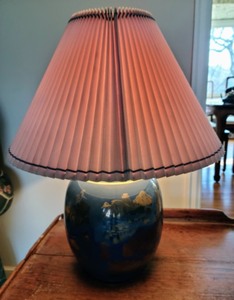 lot 338 image: Blue Asian Inspired Ceramic Table Lamp