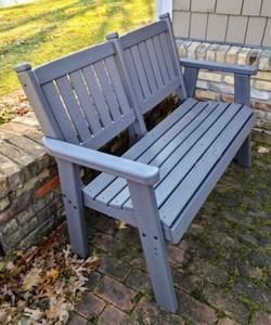 lot 346 image: Grey Patio Bench