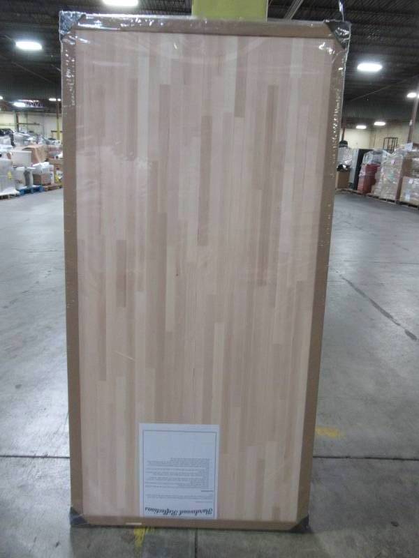 Hardwood Reflections Unfinished Hevea 50 in. L x 25 in. D x 1.5 in. T Butcher Block Countertop, 1525HDRW-50 - Cracked Down the Middle (2 Pieces).