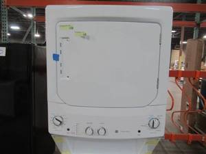GE Stacked Laundry Center Gas with 3.8-cu ft Washer and 5.9-cu ft Dryer (White) GUD27GSSMWW