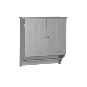 Riverridge Home Ashland 23-45 in. W x 25-25 in. H x 8-4350 in. D 2-Door Bathroom Storage Wall Cabinet in Gray, 06-085