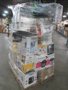 WHOLESALE MIXED PALLET OF MISCELLANEOUS SMALL APPLIANCES, VACUUMES AND MORE