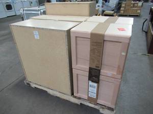 WHOLESALE MIXED PALLET OF (5) MISCELLANEOUS KITCHEN UNFINISHED WALL CABINETS - MINOR ISSUES