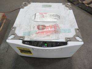 LG Sidekick 1-cu ft 27-in Pedestal Washer In White WD100CW Untested - SLIGHT SCRATCH AND DENT, ELECTRONICS WORK