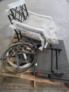 (2) Patio Swivel Rocking Chairs and Wicker Pieces - Chairs are missing PiecesHardware.