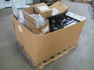 WHOLESALE MIXED PALLET OF MISCELLANEOUS SMALL HOUSEWARES, BUILDING MATERIALS, HOME DECOR AND MORE