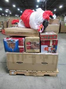 WHOLESALE MIXED PALLET OF CHRISTMAS TREES, INFLATABLES AND DECORATIONS