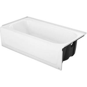 Bootz Mauicast Plus 60 in. Right Drain Rectangular Alcove Soaking Bathtub in White, 011-2346-00 - Slight Enamel Damage