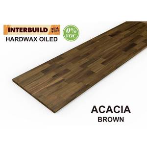 Interbiuld 6 ft. 2 in. L x 3 ft. 4 in. D x 1 in. T Island Butcher Block Countertop in Brown Stained Acacia, 669254 - Slight Edgecorner ware.