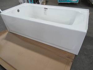 Maui 60 in. Left Drain Rectangular Alcove Soaking Bathtub in White, 011-3341-00