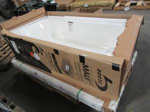 Bootz Maui Plus 60 in. Right Drain Rectangular Alcove Soaking Bathtub in White, 011-2342-00 - Enamel Damage