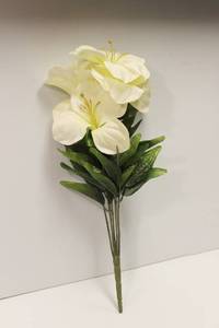 Blooming Lily Bouquet  7 White Blooming Lily Artificial Flowers