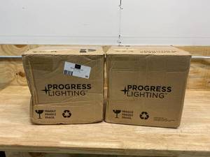 lot 36 image: PROGRESS LIGHTING Lot of 2-  Briarwood Collection One-Light Mini-Pendants