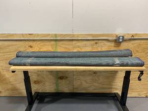 lot 49 image: HAMPTON BAY Lot of 2-  Border Navy Aqua 5 ft. x 7 ft. IndoorOutdoor Area Rugs