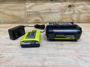 lot 54 image: RYOBI 40v Battery and Charger
