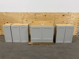 lot 72 image: HAMPTON BAY Set of 4 Kitchen Cabinets