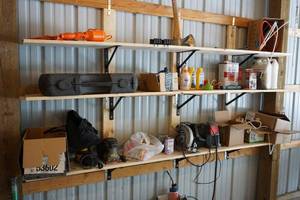 Misc Garage Items  Sanders  Saw  Air Compressor