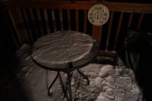 Glass Top Table  Outdoor Themometer