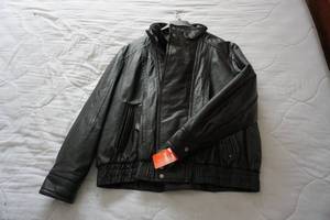Thinsulate Black Leather Jacket XXL
