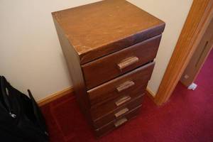 Wood Stand with 5 Drawers
