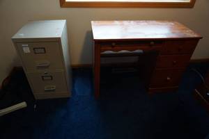 Desk and 2 Drawer File Cabinet