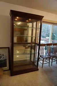 Curio with Two Way Sliding Door