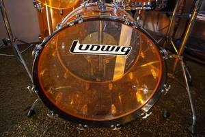Ludwig Acrylic Vistalite Orange Drum Set