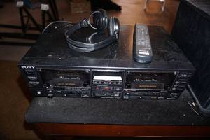 Sony Dual Cassette System with Headphones and Remote
