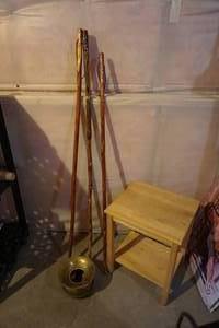 3 Walking Sticks  Spittoon  End Table