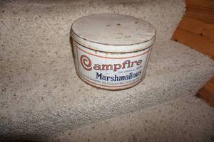 Vintage Campfire Marshmallows Round Tin Can