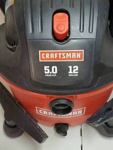lot 8 image: Large Craftsman 5.0 12 Gallon Shop Vac