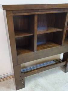 lot 46 image: Wooden Twin Size Bed Bookcase Headboard