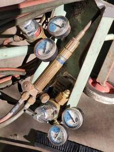 lot 134 image: Welding Tank Caddie with Welding Torch & Gauges