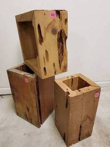 lot 213 image: (3) Architecture Wood Piece Lot