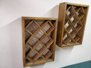 lot 216 image: (2) Retro 70s Wooden Wall Decor