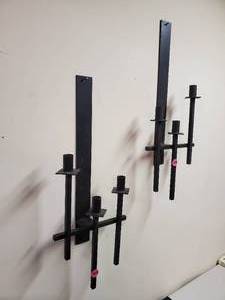 lot 109 image: Pair of Mid-Century Candle holder Wall Scones
