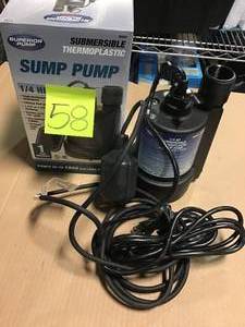 lot 58 image: 14 HP Submersible Thermoplastic Sump Pump &nbspin good condition 